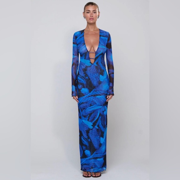RESA Vibrant Blue Long Sleeve Dress - Picture 1 of 5